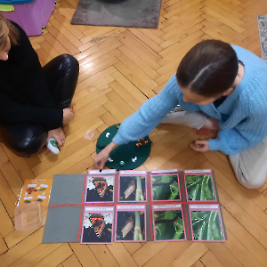 Studentki pedagogiki korzystają z pomocy Montessori w warunkach domowych - kliknij, aby powiększyć